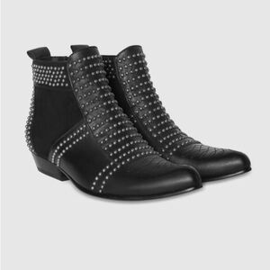Anine designer website sold out Charlie Boots with silver studs EUC worn 2x